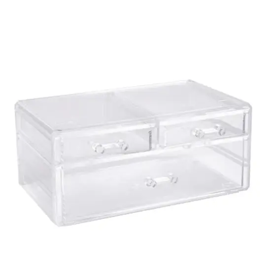Cecilia Tech 9.5" Clear Stackable 3-Drawer Jewelry Box {1}