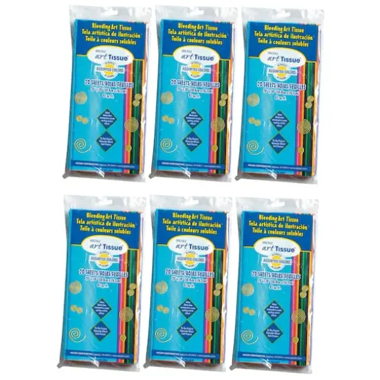 Spectra&reg; Assorted Colors Deluxe Bleeding Art Tissue&trade;,6 Packs of 20 {1}