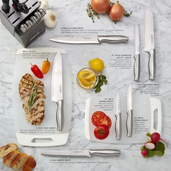 Farberware Stamped Stainless Steel & Graphite 15-Piece Cutlery Set {5}