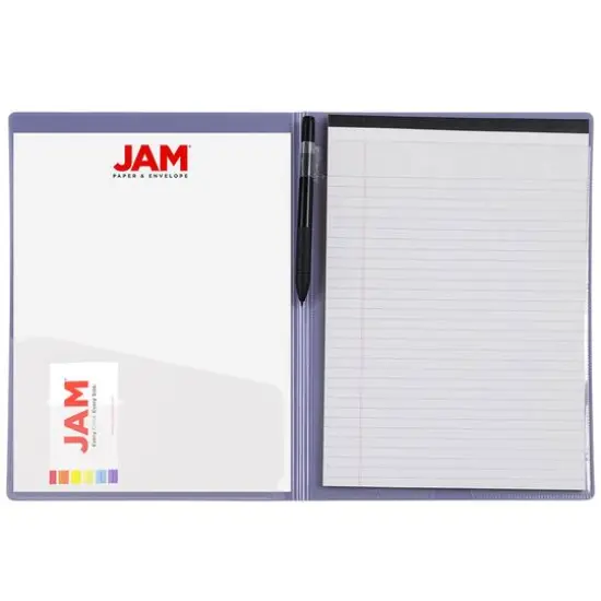 JAM Paper Plastic Padfolio Purple {5}