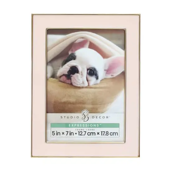 Expressions&trade; 5" x 7" Gold Trim Tabletop Frame by Studio D&eacute;cor&reg; Pink {1}