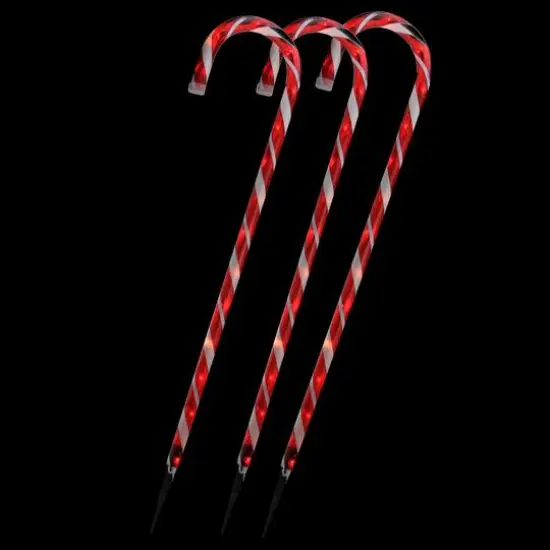 2ft. Red & White Lighted Candy Cane Christmas Light Set {9}