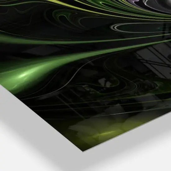 Designart 'Multi Colored Green Stained Glass Modern Rectangular Wall Clock {4}