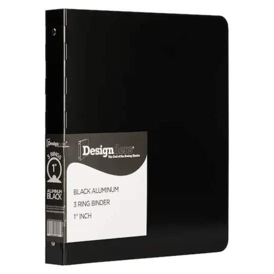 JAM Paper 1" Aluminum 3-Ring Binder Black {1}