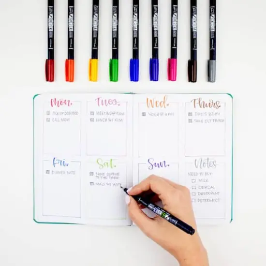 Tombow Fudenosuke Colors Hard Tip Brush Pens {12}