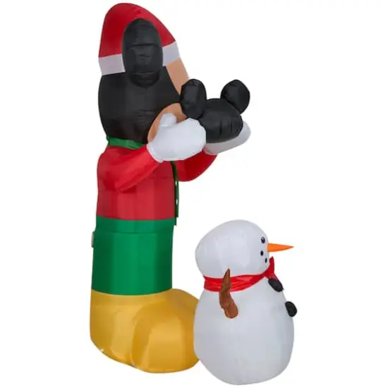 Airblown Disney Animated Mickey Putting Hat On Mickey Snowman {5}