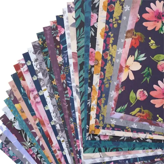 Dark Watercolor Florals Paper Pad by Recollections&trade;, 12" x 12" {4}