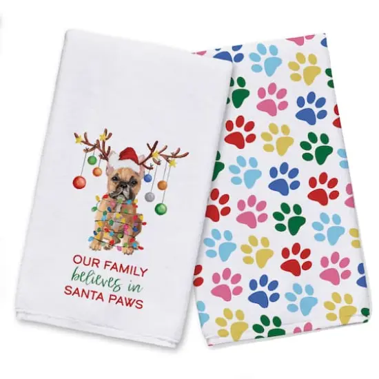 Frenchie Christmas Tree Tea Towel, 2ct. {1}