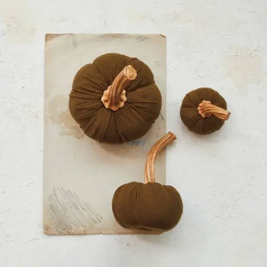 Hello Honey&reg; 5.5" Brown Flocked Pumpkin Accent {3}