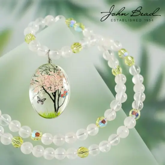 John Bead 22mm x 30mm Dried Flower Assorted Pendants {4}