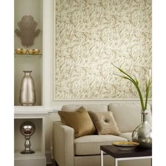 RoomMates Marble Seas Peel & Stick Wallpaper Gold {5}