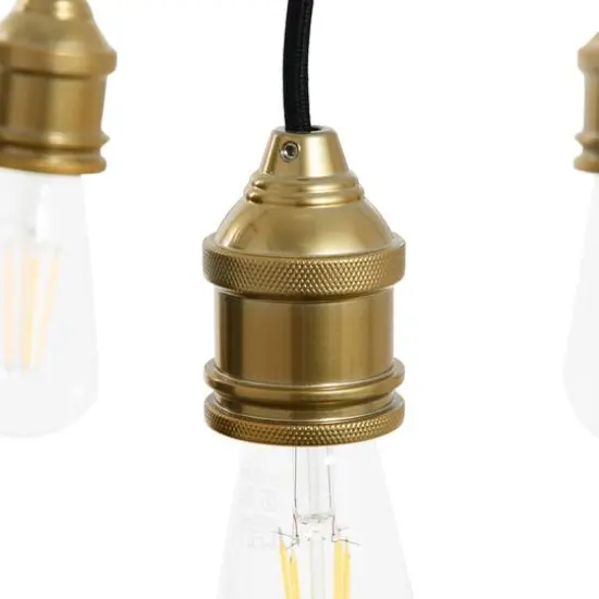 Hello Honey&reg; Robert Stevenson Lighting Harper 19" Black and Brass 5-Light Exposed Bulb 2-Tone Metal Chandelier {8}