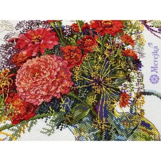 Merejka Zinnia & Dill Counted Cross Stitch Kit {6}