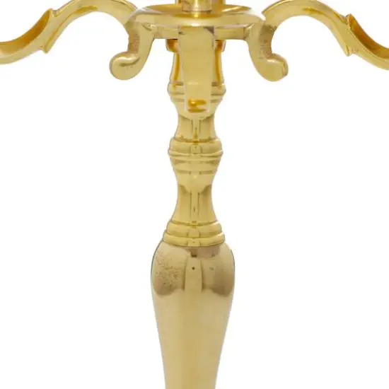 Gold Aluminum Traditional Candle Holder, 25" x 14" x 14" {6}