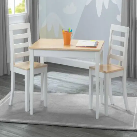 Delta Children Gateway Table & 2 Chairs Set White/Natural {4}