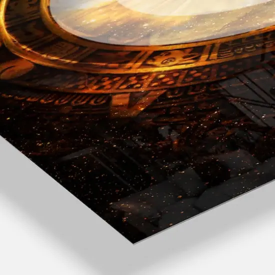 Designart 'Ancient Mayan Calendar Collage Modern Rectangular Wall Clock {4}