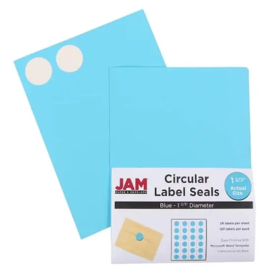 JAM Paper 1.66" Assorted Colors Circle Label Sticker Seals, 4 Packs of 120 {3}