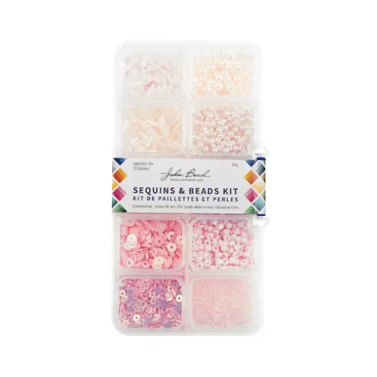 John Bead Mixed Sequins & Beads Kit Pink {4}