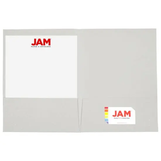 JAM Paper Handmade Metallic Folders White {5}