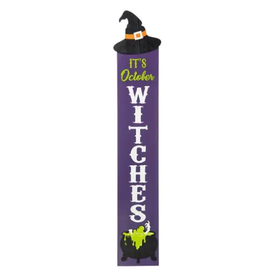 Glitzhome&reg; 4ft. Halloween Wooden Witch Hat Porch D&eacute;cor {7}