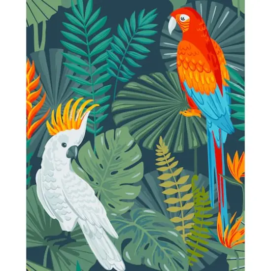 16" x 20" Tropical Birds Paint-by-Number Kit with Wood Display Hanger by Artist's Loft&reg; {1}