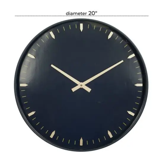 Black Glass Contemporary Wall Clock, 20" x 20" x 3" {7}