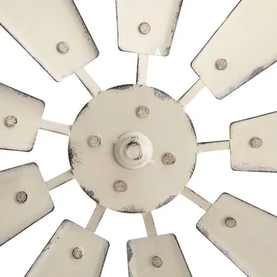 Glitzhome&reg; 22" Beige Metal Wind Spinner Wall D&eacute;cor {9}