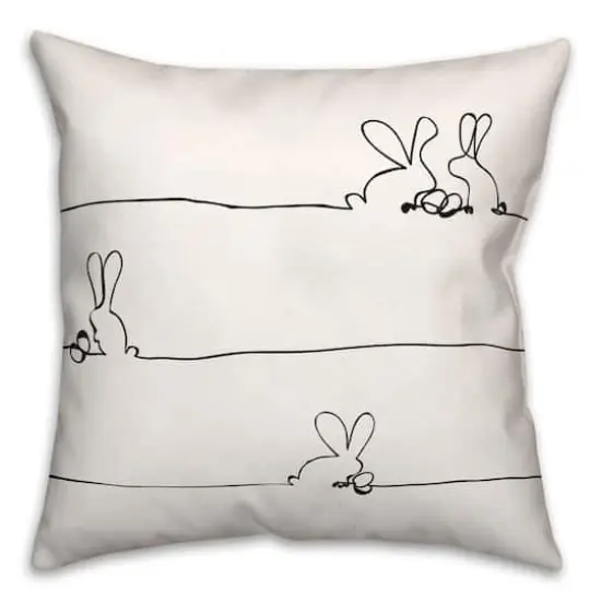 Easter Bunnies Design Pillow 2 18" x 18" Throw Pillow {1}