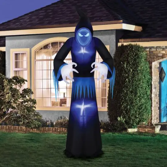 8ft. Inflatable Halloween Light Up Infinity Mirror Reaper {4}