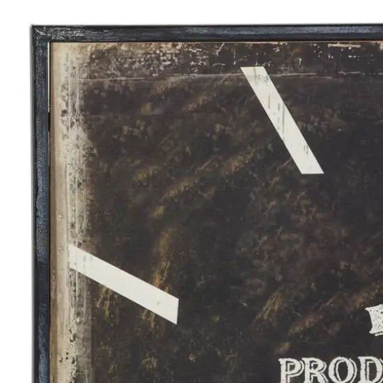 23" Black Wood Vintage Wall Clock {4}