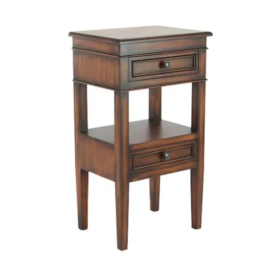 29" Pine Traditional Accent Table Brown {1}