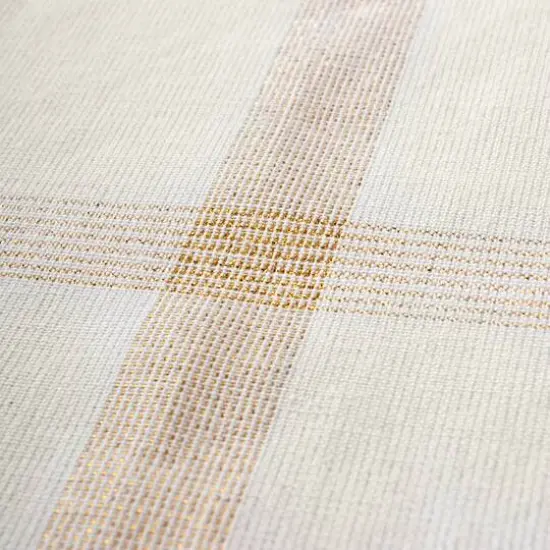 DII&reg; 120" Gold Lurex Plaid Tablecloth {4}