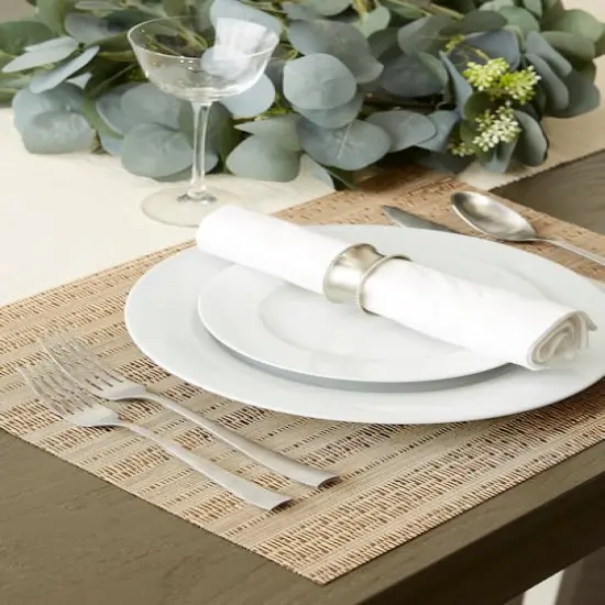 DII&reg; 17" Metallic Gold Basket Weave Placemats, 6ct. {4}