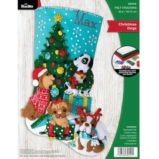 Bucilla&reg; Christmas Dogs Felt Stocking Kit {1}