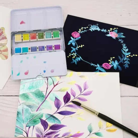 12 Half Pans Iridescent Watercolor Set by Artist's Loft&trade; {3}