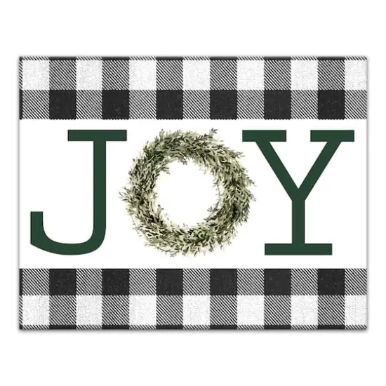 Green Joy Wreath 11x14 Canvas Wall Art {1}