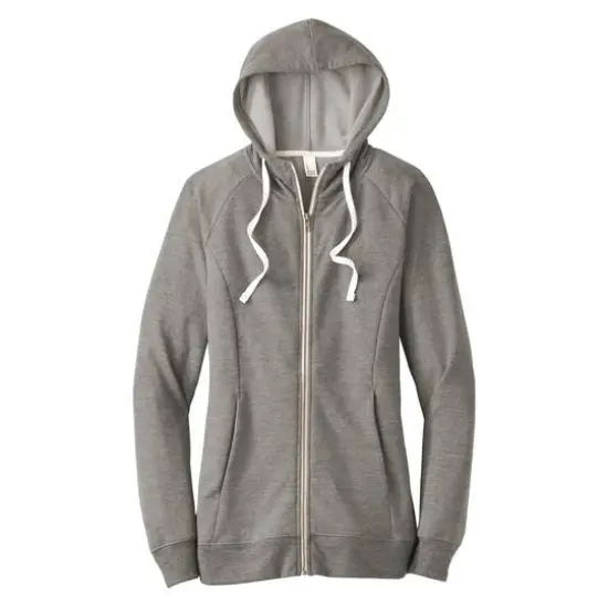 District&reg; Women's Perfect Tri French Terry Full-Zip Hoodie Gray Frost {1}