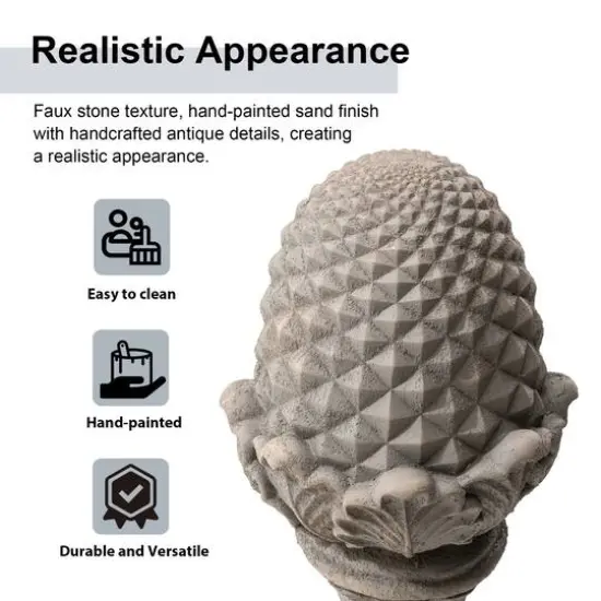 Glitzhome&reg; 22.5" Artichoke Garden Statue Gray {8}