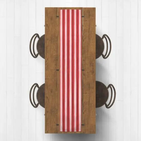 Stripes Indoor/Outdoor Table Runner Red {4}