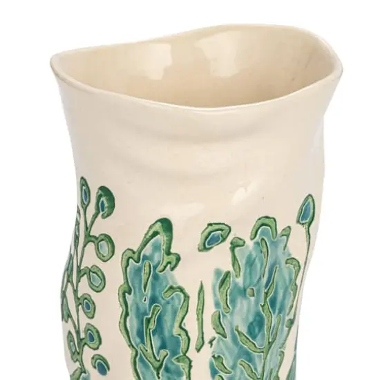 Hello Honey&reg; 7" Multicolor Wax Relief Patterned Round Stoneware Vase Set {6}