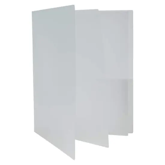 JAM Paper Heavy Duty Plastic 6-Pocket Folder, 2ct. Clear {1}