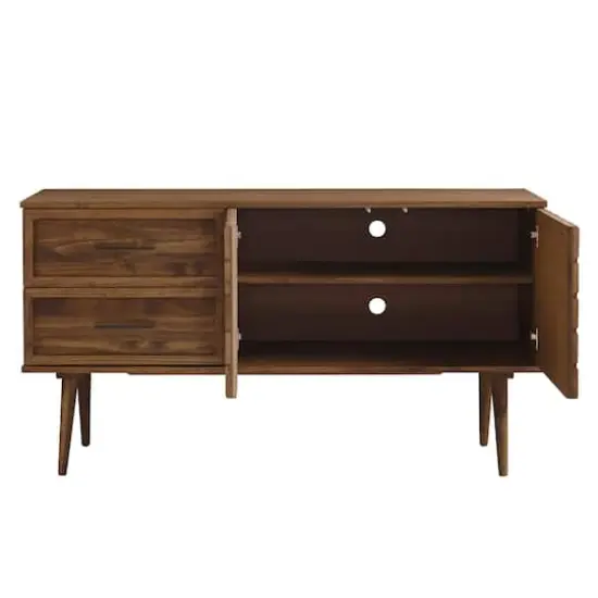 Walker Edison 58" Brown Solid Wood 2-Drawer Prism Sideboard {5}