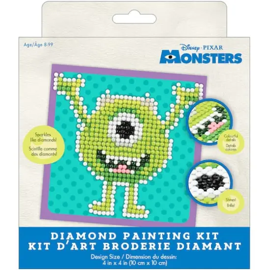 Camelot® Dots Monsters Inc. Mike Wazowski Fun Diamond Painting Kit {4}