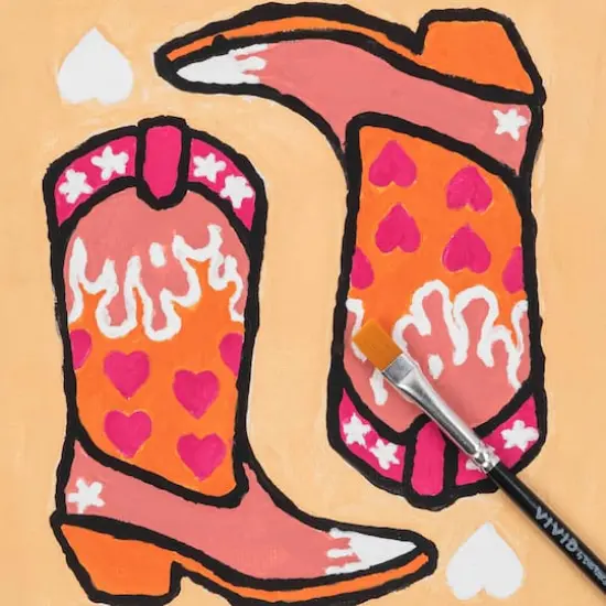 VIVID by Brea Reese® Cowboy Boots Acrylic Paint-by-Number Kit {3}