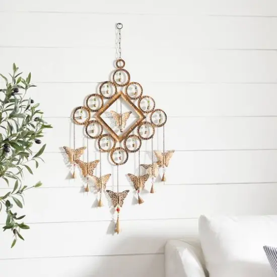 Brass Butterflies Metal Eclectic Windchime {10}