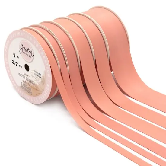 Gwen Studios 18yd. Satin Ribbon Set Coral {1}