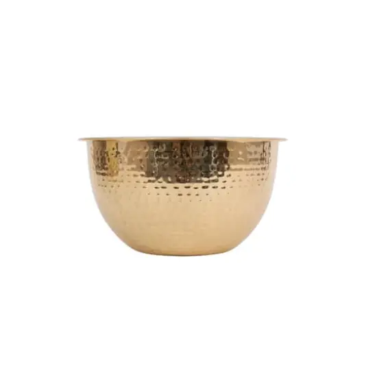 Hello Honey&reg; Hammered Metallic Stainless Steel Bowls Set Gold {5}