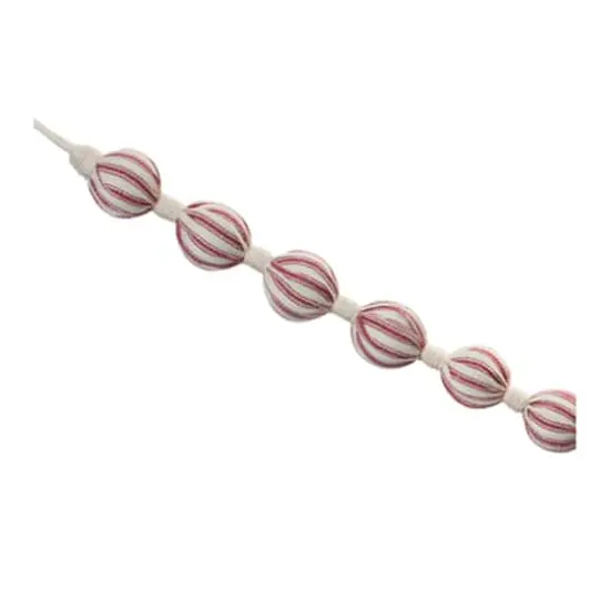 5.5ft. Red & Ivory Fabric Ball String Garlands, 2ct. {4}