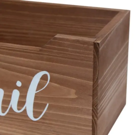 Elegant Designs Decorative Script Word Mail Organizer Box Natural Wood {9}
