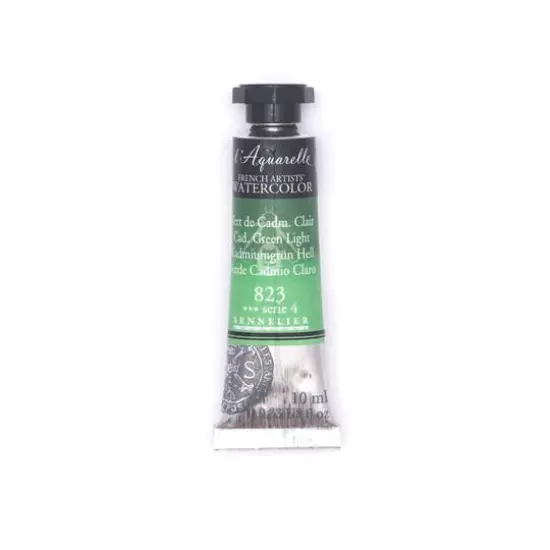 Sennelier French Artists' Watercolor, 10mL 823 Cadmium Green Light S4 {1}
